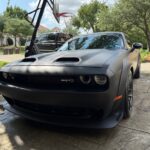 Dodge Challenger SRT wrapped vehicle after mobile auto detailing service in Plano Texas